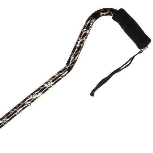 Offset Handle Aluminum Cane Color Black Camo (Each)