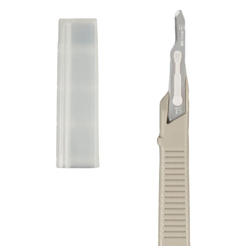 Scalpel #15 Disposable Generic Bx/10 w/Safety Guard