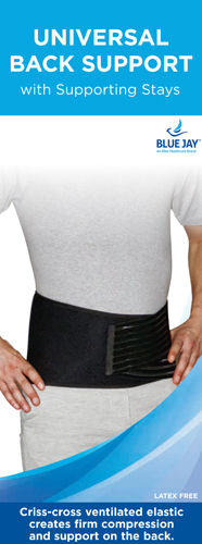 Blue Jay Back Support with Supporting Stays Universal Blk