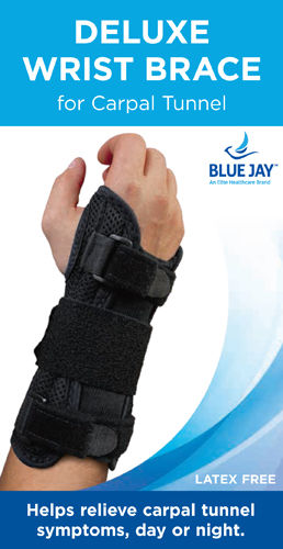 Blue Jay Dlx Wrist Brace Black for Carpal Tunnel Right Sm/Md