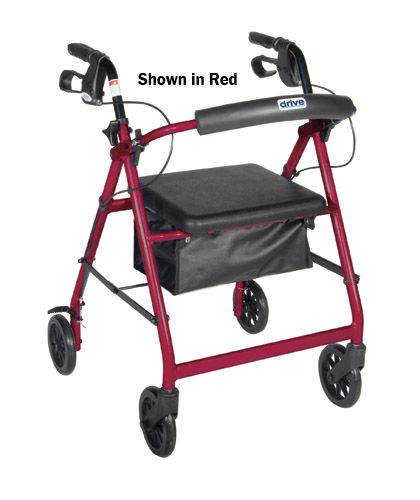 Rollator 4-Wheel with Pouch & Padded Seat Blue - Drive