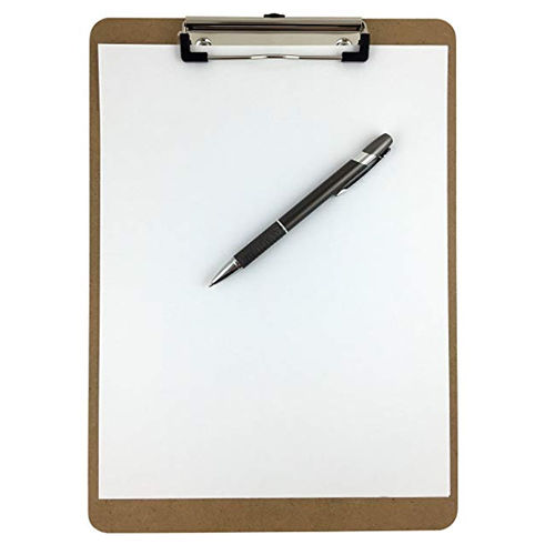 Clipboard  9 x 12    Hardboard Low Profile Clip